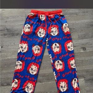 Unbranded Blue & Red Graphic Fleece Jogger Pants